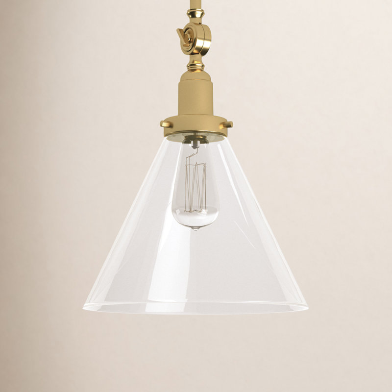 Catalina 1 - Light Single Cone Pendant in Warm Brass, Warm Brass
