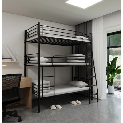 Bedroom dormitory twin size metal triple bunk bed can be disassembled into three beds by Isabelle & Max