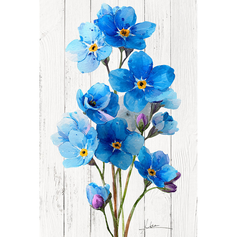 «Azure Floral Study», art mural sur toile, H 48 po x l 32 po x P 1,5 po