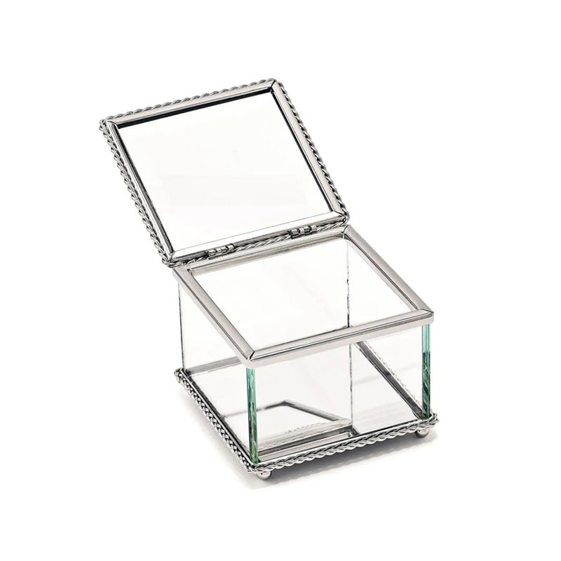 Boîte à bijoux à charnière carrée, Oui