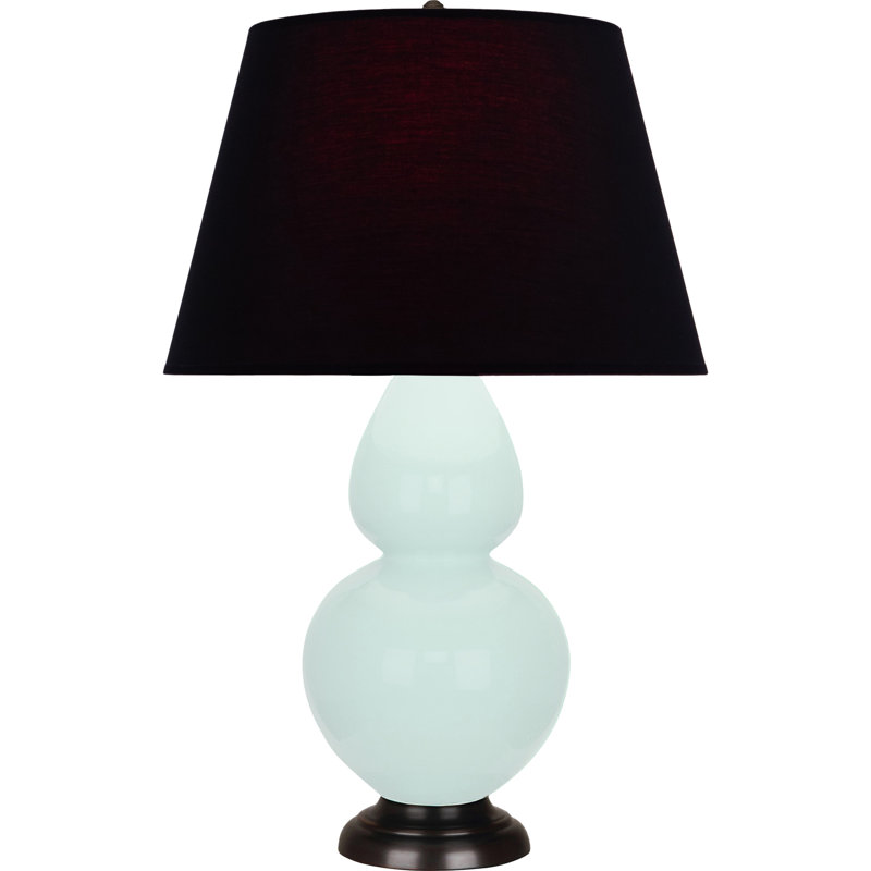 Lampe de table double gourde en céramique, Menthe glacée, Bronze, Noir / rose rouge