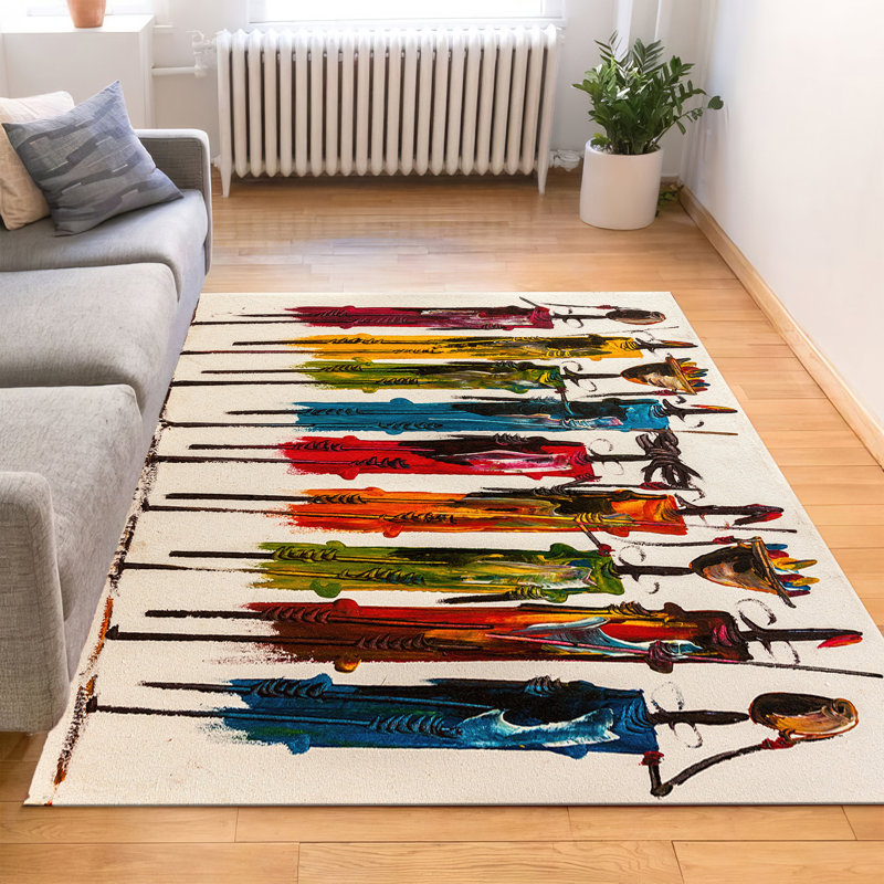 Beautifully Printed Goblen Fabric Rug with Intricate Floral and Geometric Designs for a Sophisticated Addition to Any Living Space