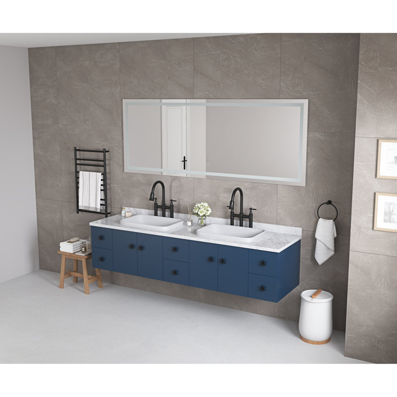 Miroir d'appoint à DEL de luxe et cadre en aluminium avec éclairage réglable pour le décor de la salle de bain