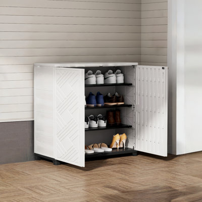 Decksplore 75 Gallons Diamond-shaped Outdoor Storage Cabinet With 3 Shelf