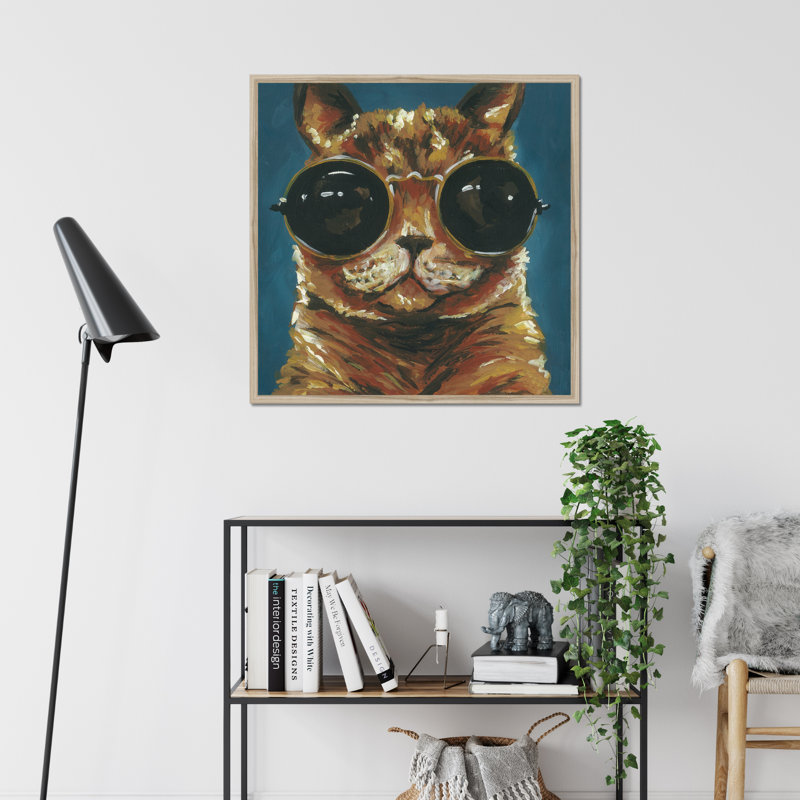 Dapper Animal I by Jennifer Rutledge - Painting, Natural Wood Framed Paper Print, 95cm H x 95cm W