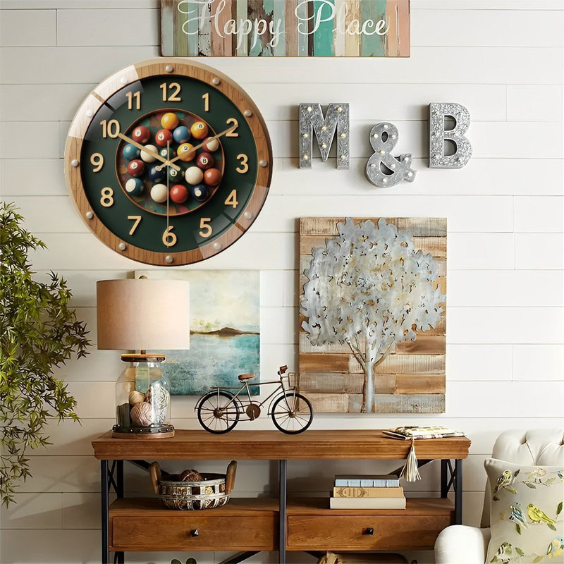 Horloge murale en verre 12 po