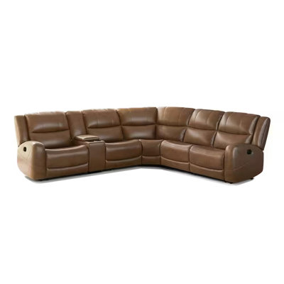 128.4" W Transitional Sectional, Brown