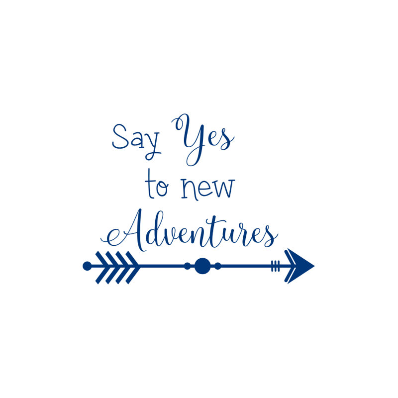 Décalcomanie murale « say yes to new aventures », Bleu