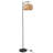 58.8'' Matte Task Floor Lamp Rattan Lampshade Standing Light For Living Room