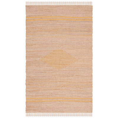 Tapis brun clair en jute tissé à la main Jackie