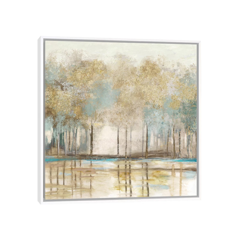 «Woodlot I» par Allison Pearce - reproduction d'art, H 26 po x l 26 po x P 1,5 po, Toile blanche encadrée, Pas de tapis