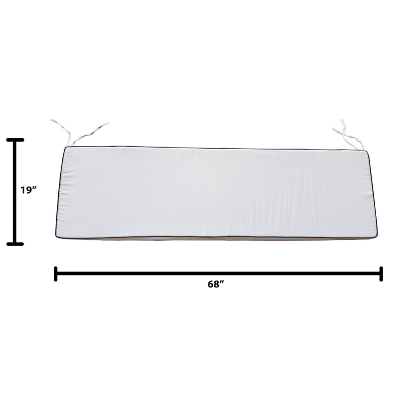 Outdoor 2'' Bench Seat Cushion, 2" H x 68" W x 19" D