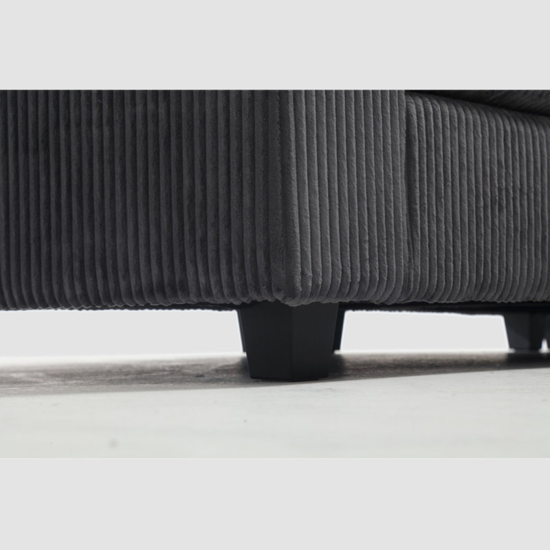 Canapé modulaire Nicolia, Tissu gris foncé Nicolia