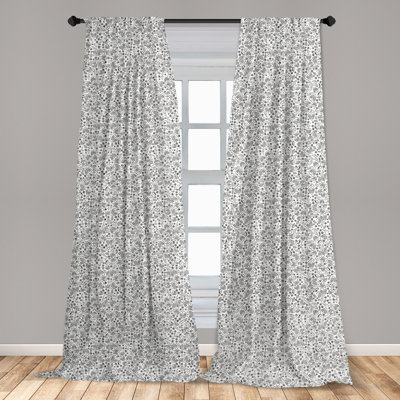 Floral Semi-Sheer Rod Pocket Curtain Panels