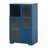 Navy Blue Mdf Painted Multipurpose Cabinet With Glass Doors, Drawer & Open Storage - For Bedroom & Living Room-125523711