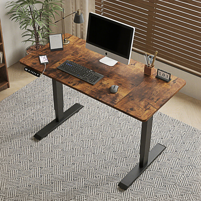 Electric Standing Desk, Height Adjustable Desk, Brown/Black