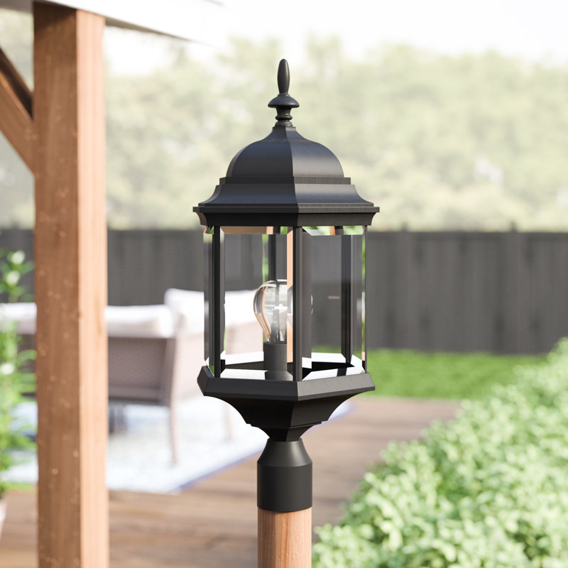 Hex Style Beveled Lantern Head, Matte Black