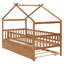 Lit simple en bois avec lit gigogne simple, noyer-789874625-789874624