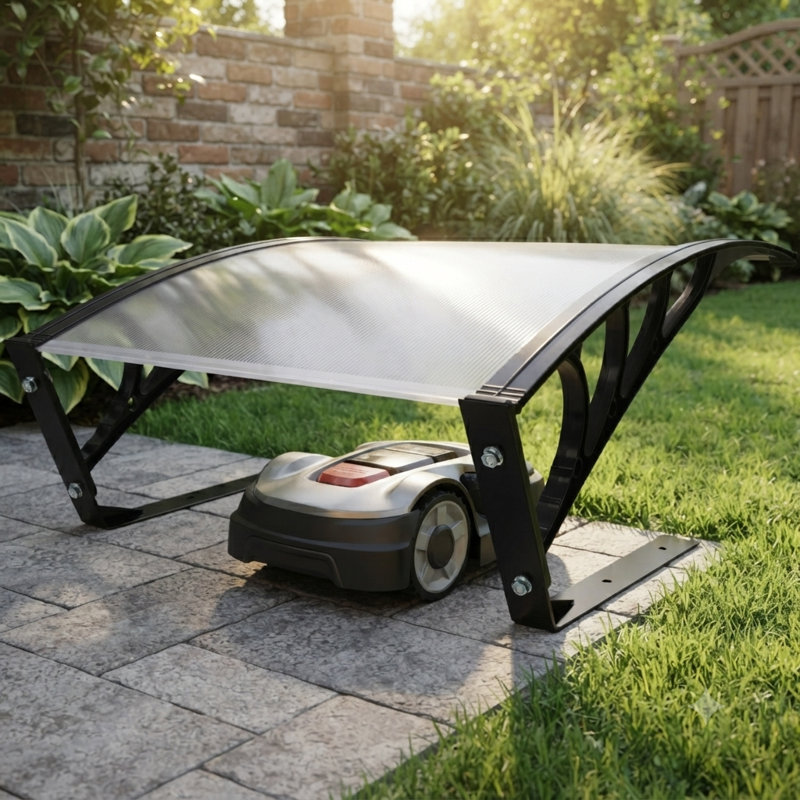 Auvent de garage robotique LifeSky: housse en polycarbonate résistante aux intempéries - convient aux grands modèles de 32,5 x 40,5 pouces - prolonge la durée de vie de la tondeuse pour le jardin et la cour