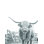 Noir et blanc Highland Cow - impression