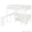 Lit mezzanine double avec bureau pivotant, canapé et lumières DEL-1973165928