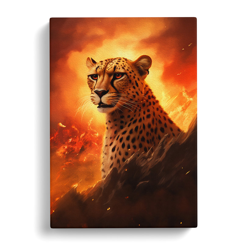 Cheetah Romanticism - Wrapped Canvas Print, 50cm H x 35cm W x 3cm D