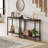 2 Tier Entryway Table, 31.5" Console Tables With Storage, Retro Sofa Table With Metal, Industrial Behind Couch Table-1008443441