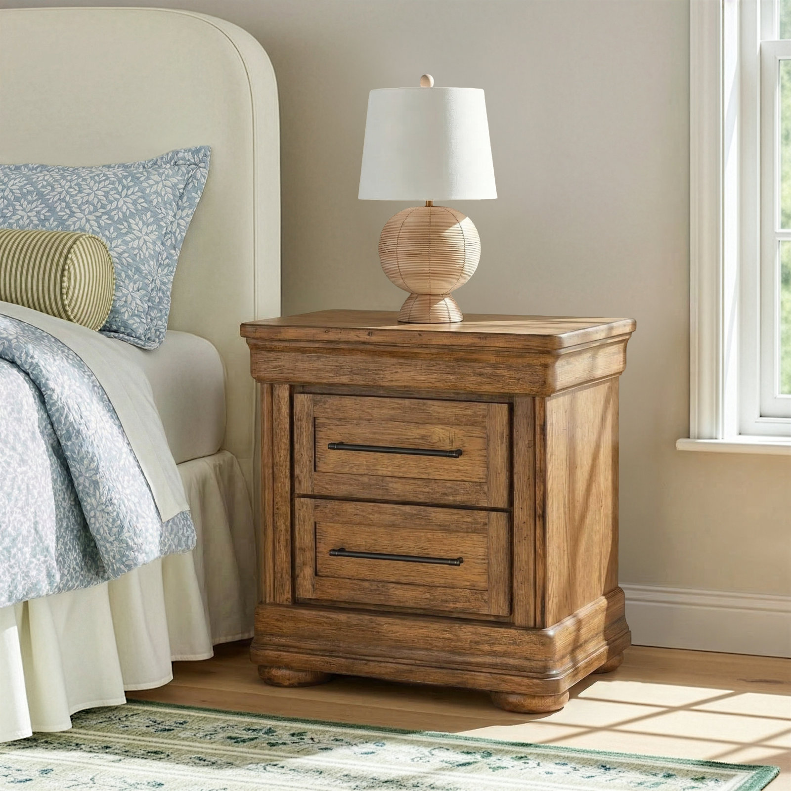 Country Living 2-Drawer Nightstand, Brown