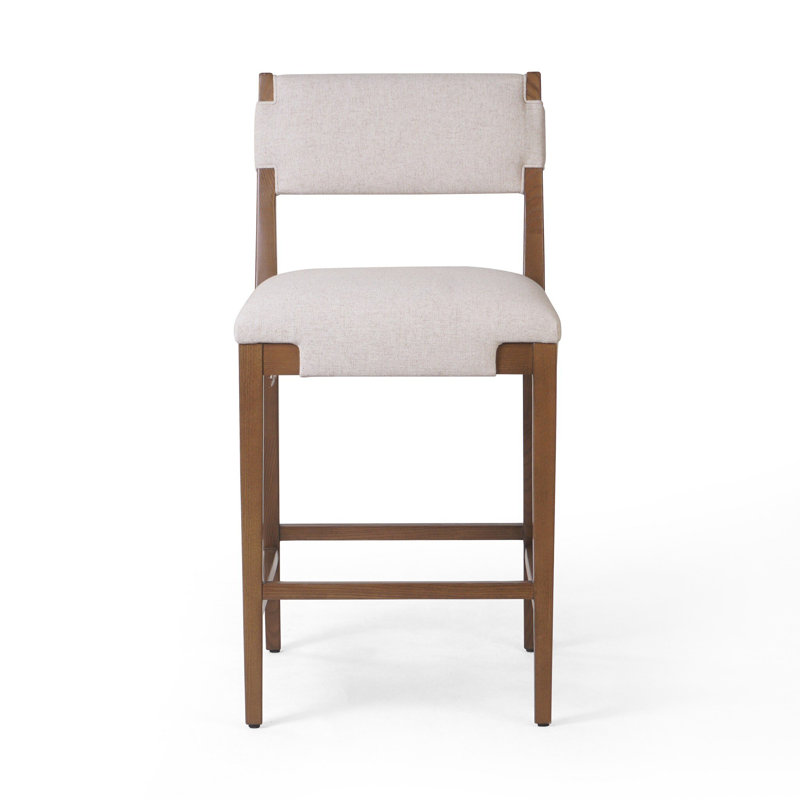 Tamari Stool-Sonoma Chestnut-Bar, Brown, Cream Linen Blend, Bar Stool (31.26" Seat Height)
