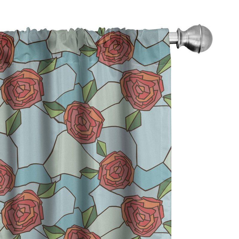 Panneau coulissant floral semi-diaphane avec passe-tringle, 28 po x 84 po