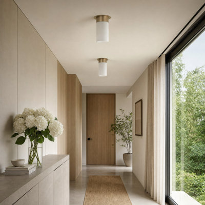 Scott Living Archer 4" Dimmable -Light Ceiling Light In Satin Brass