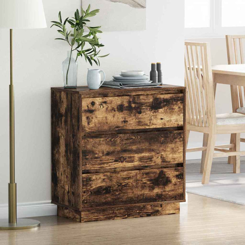 Bedside Cabinet 71 X 34.5 X 75 Cm Engineered Wood, Smoked Oak