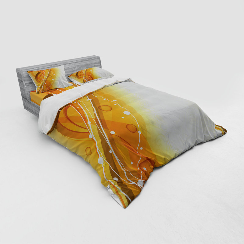Modern & Contemporary Polyester Abstract Duvet Cover, Queen Duvet Cover + 3 Additional Pieces