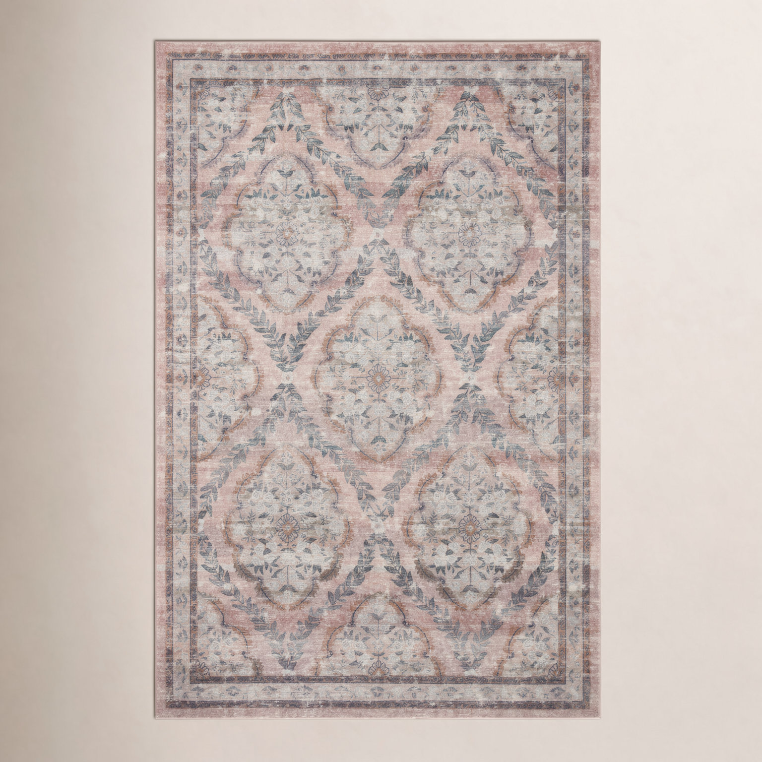 Rifle Paper Co. x Loloi Blush Floral Rug, Rectangle 2'3" x 3'9"