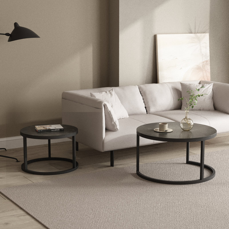 Extendable Frame Coffee Table with Storage, Black