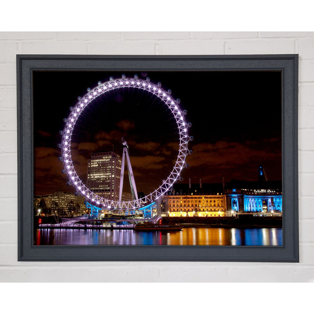 London Eye Water Lights - Einzelner Bilderrahmen Kunstdrucke