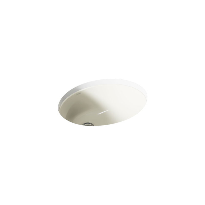 Caxton Ceramic Oval Undermount Bathroom Sink with Overflow, Wild Rose