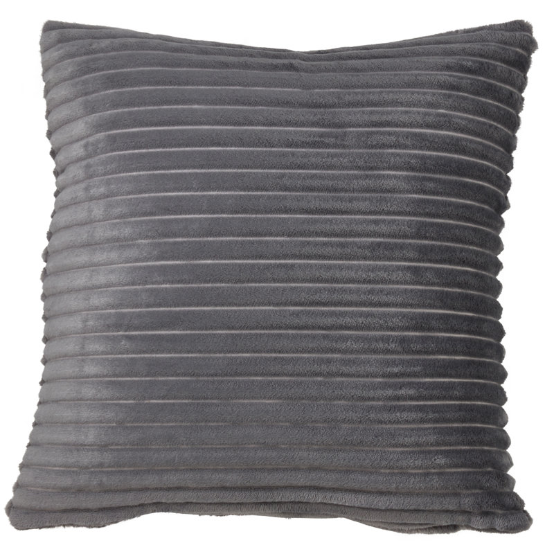 Cora Cllection Faux Rabbit 18" Throw Cover Pillow, Gray