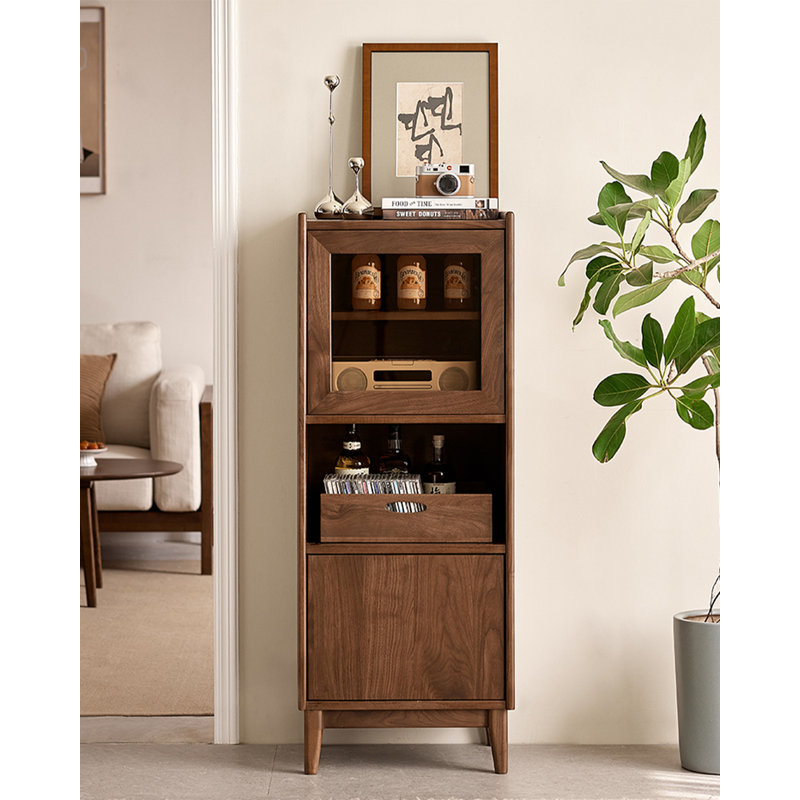 Luxury Style Walnut Wood Bar Cabinet