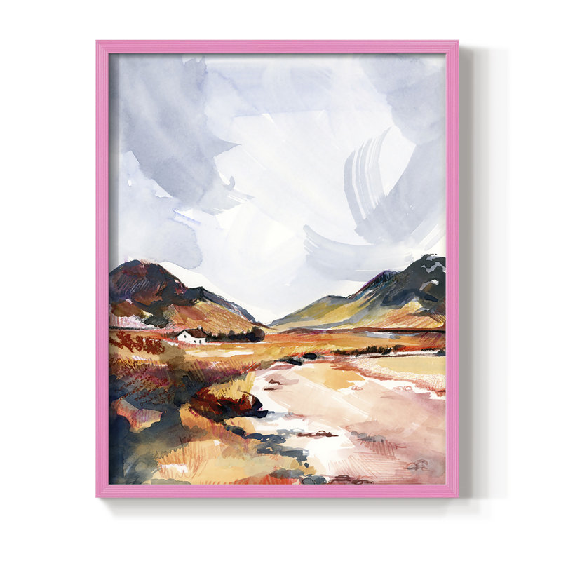 Reproduction encadrée, "Bois chromatique II", bois massif, Rose, H 10 po x l 8 po