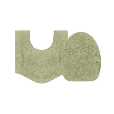 Morissette 2 Piece Cotton Contour Rug and Toilet Lid Cover Set