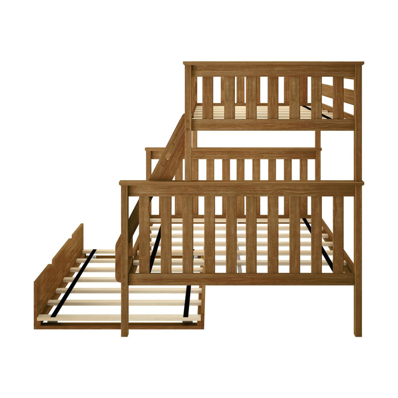 Bolles Kids Bunk Bed with Trundle, Twin over Full, Pecan
