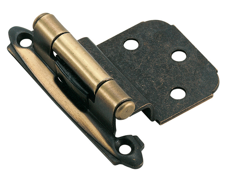 Face Mount Inset Hinge, Antique Brass