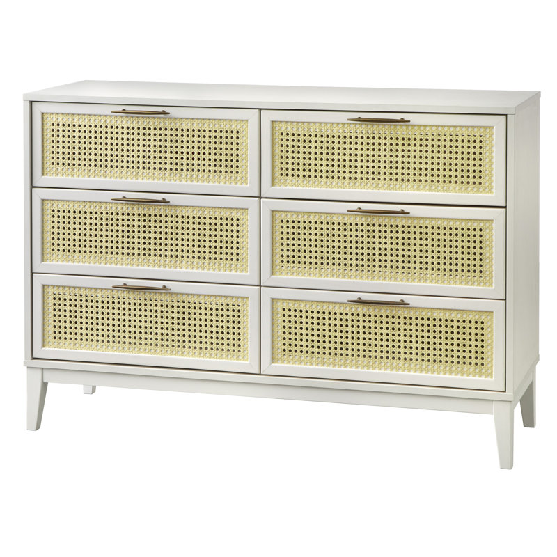 Jalex 6 Drawer Double Dresser, White