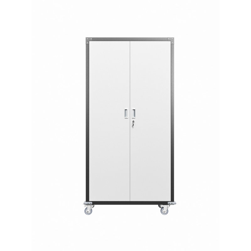 Armoires de rangement pour garage avec portes verrouillables et 4 tablettes réglables