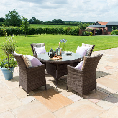 Zayd Seat Round Rattan Dining Set