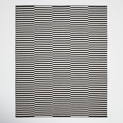 Ilona Ivory Black Striped Cotton Rug