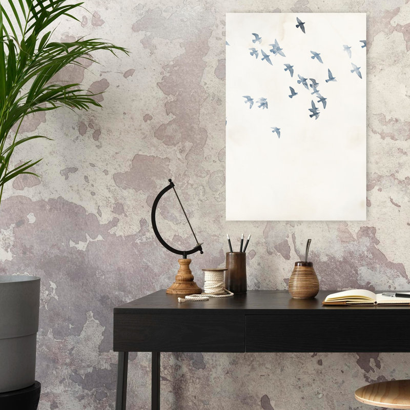 Pigeons, ciel, oiseau, art contemporain, H 24 po x l 16 po