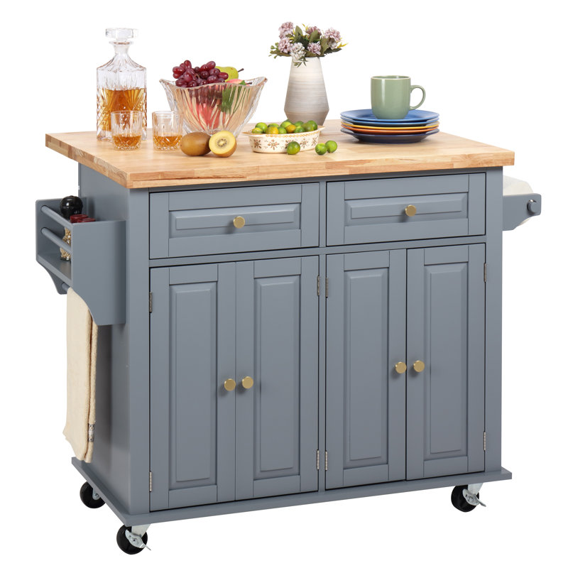 Metayer 43.3 " W Kitchen Island, Gray
