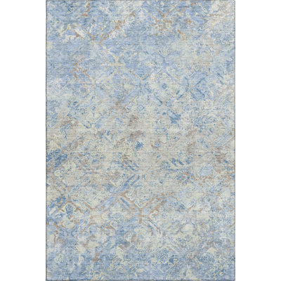 Premium Machine Washable Prisco Sky Rug